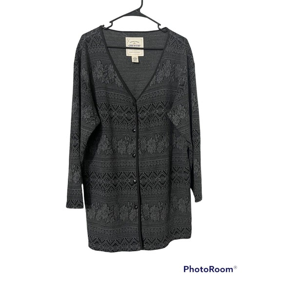 Victoria's Secret Sweaters - Victoria's Secret Women Black Cardigan Country ‎ Medium Vintage Y2K Boho